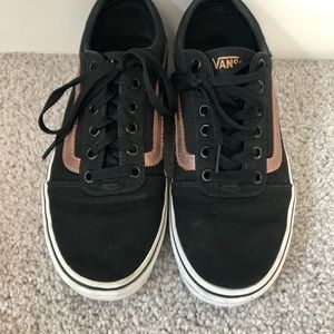 Old skool vans - Black with rose gold